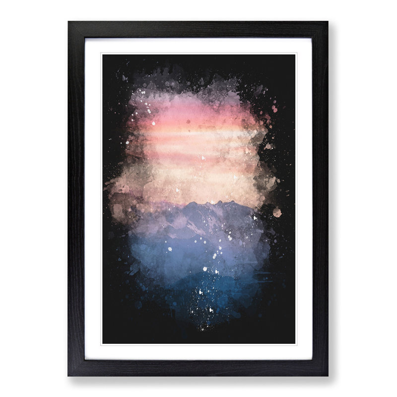 Swiss Mountain - Picture Frame Painting Print, Black Framed, 45cm H x 33cm W x 2cm D