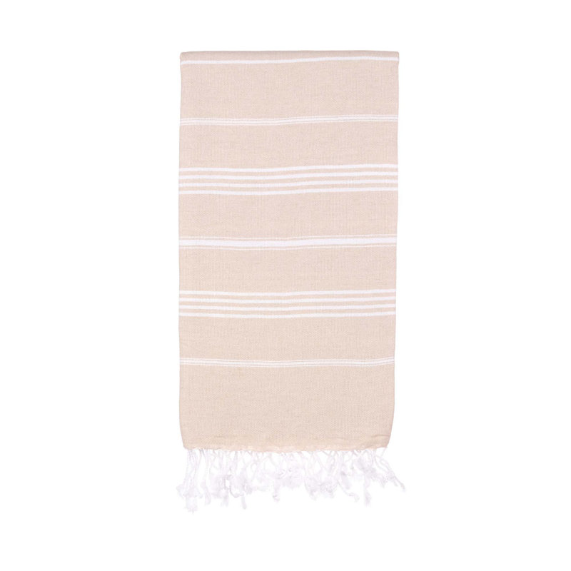 Christof 100% Cotton Ultra Light Beach Towel, Beige