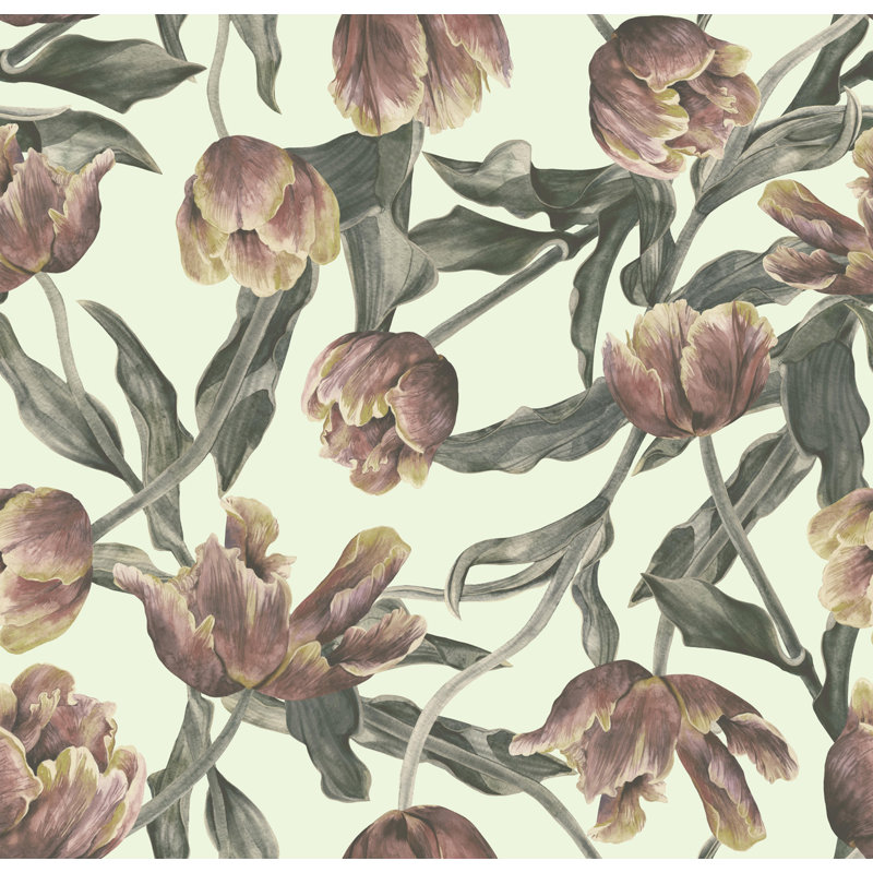 Floral Wall Mural, 8.33' W x 8.33' L