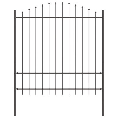 vidaXL Garden Fence 7 pcs Grey 66.93 x 84.65 in Powder-Coated Steel
