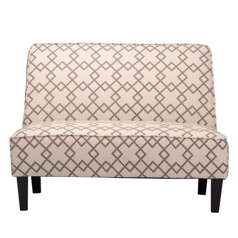 Causeuse sans accoudoir 44 po Devair, Mélange de lin beige / brun