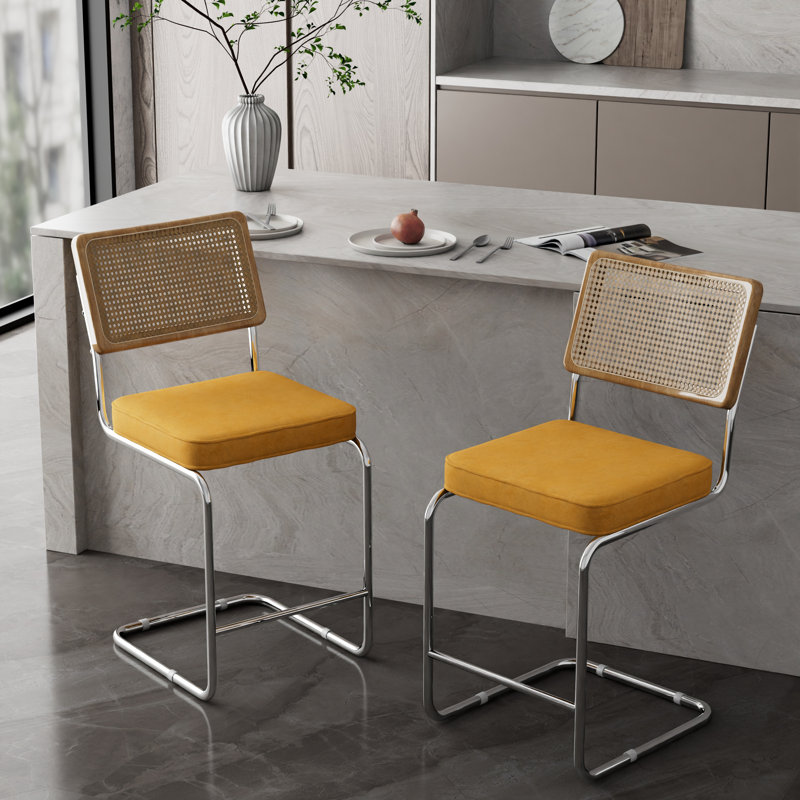 Ensemble de 2 tabourets de comptoir Julius Elegant, Jaune
