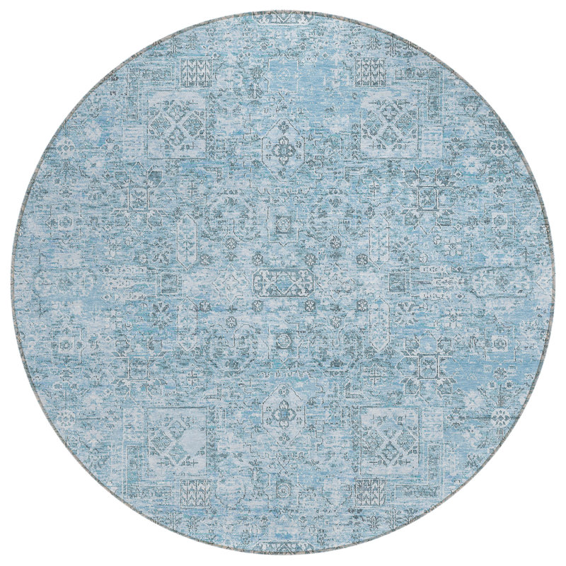 Tapis intérieur / extérieur Everlee avec envers antidérapant, Rond 8 pi