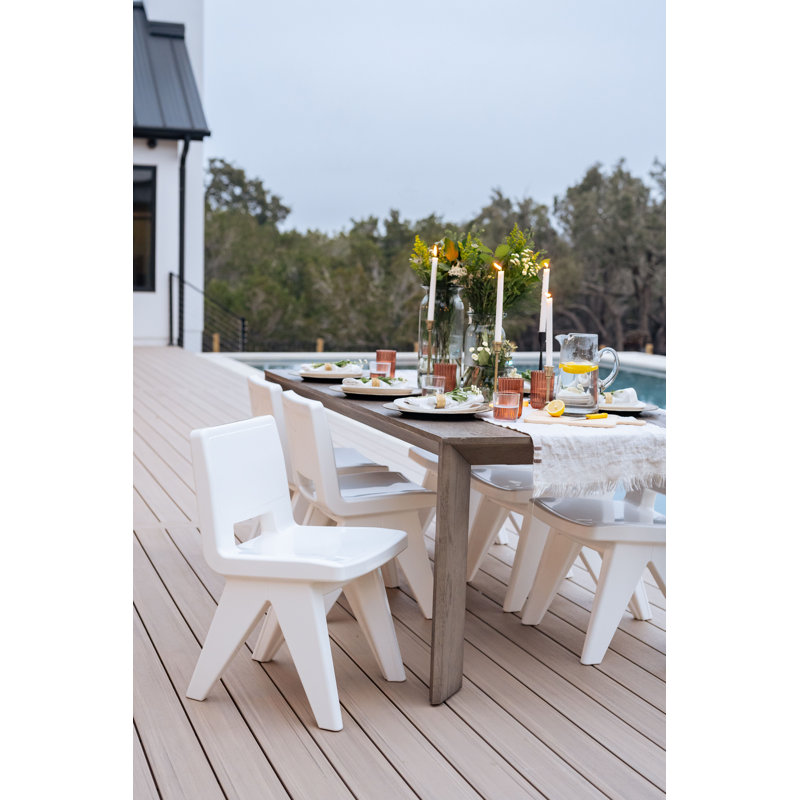 Fresco Outdoor Dining Side Chair, Highcloud White