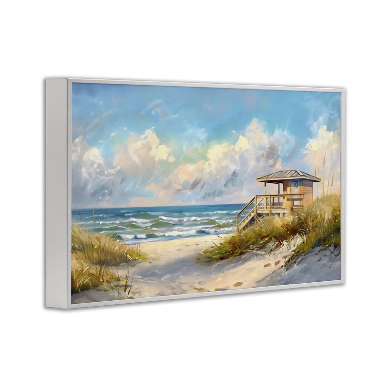 Giclée encadrée par Beach Life Mirage Lifeguard Hut, design par LSR Design Studio, H 12 po x l 18 po