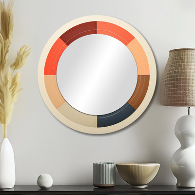 Coloré rétro vinyle IV - miroir de disques vinyle, miroir mural rond unique moderne, art imprimé en métal