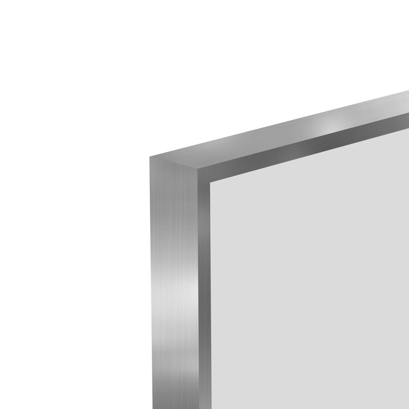 Miroir d'appoint Lesamuel, 36 po x 60 po, Nickel brossé, Rectangulaire