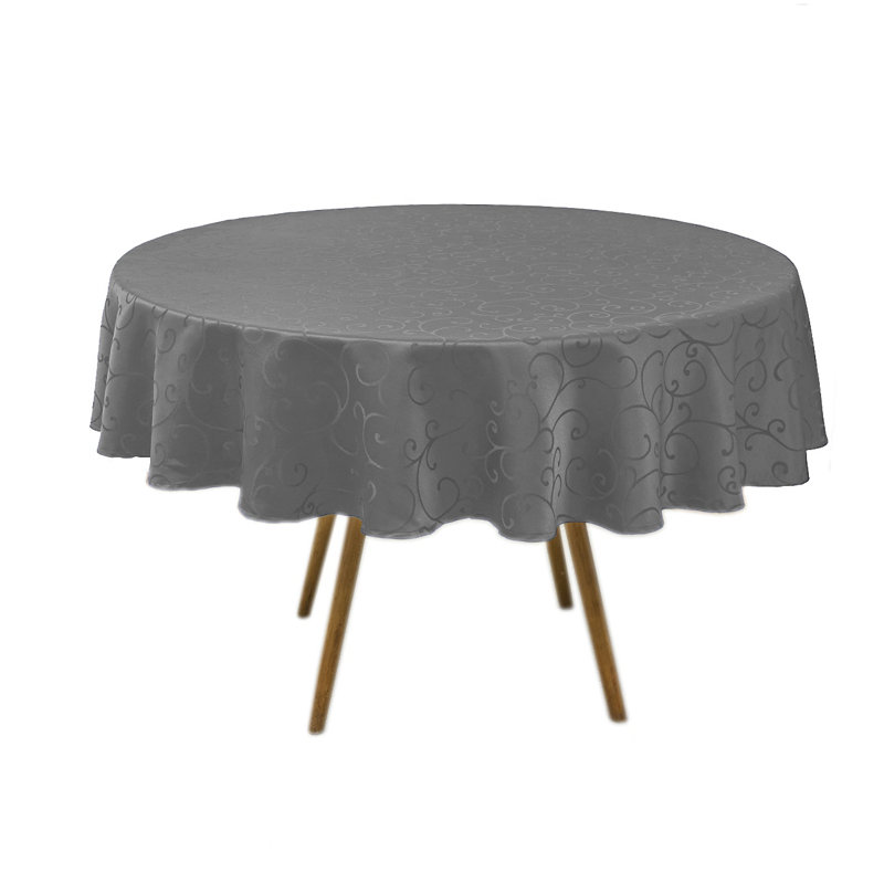 Nappe Mainis en jacquard imperméable, épais, doux, uni, damassé, à volutes, pour la maison, nappe, résistante aux taches et aux liquides, gris anthracite