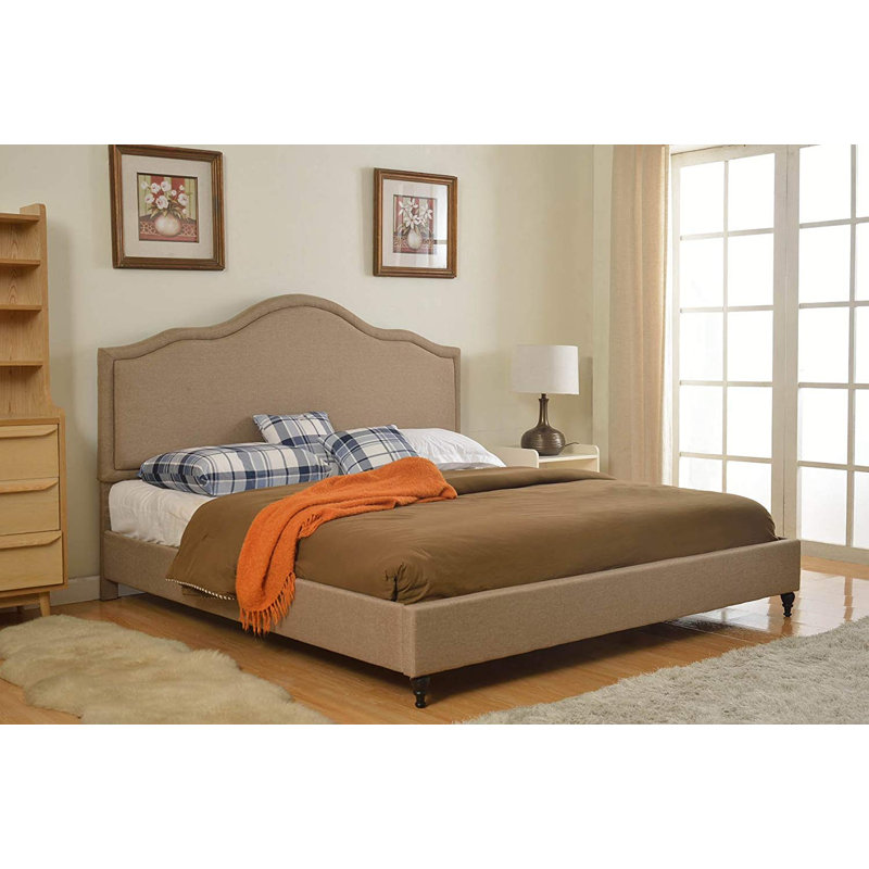 Geeske Upholstered Wingback Bed, Black, King