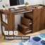Bureau d'ordinateur convertible 59 po avec tiroirs, tablettes latérales et armoire de rangement 59 po
