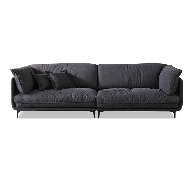 Canapé modulaire noir en polyester, H 32,68 po x l 110,24 po x P 39,37 po