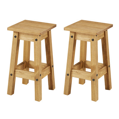 Tabouret court en bois massif 20 po Louroukina
