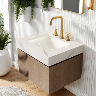Meuble-lavabo moderne de 24 po (doit inclure le meuble-lavabo et le lavabo) avec rangement
