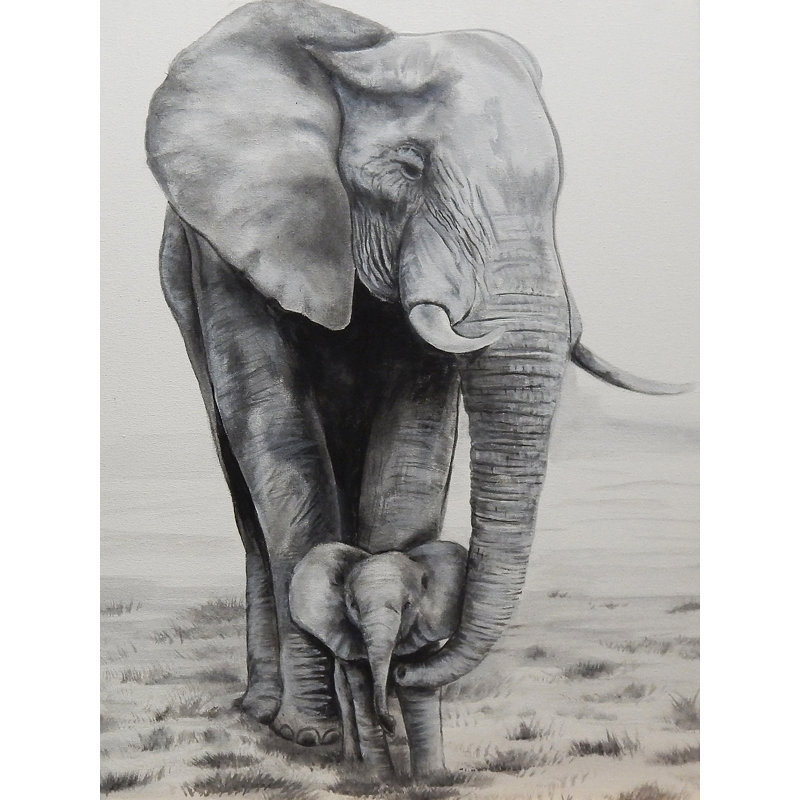 «Elephant Love», reproduction, Toile tendue, Sans mat, H 16 po x l 12 po