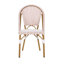Chaises d'extérieur en polyuréthane et aluminium pour l'extérieur, ensemble de 2, rouge et blanc rouillé, finition à imprimé bambou