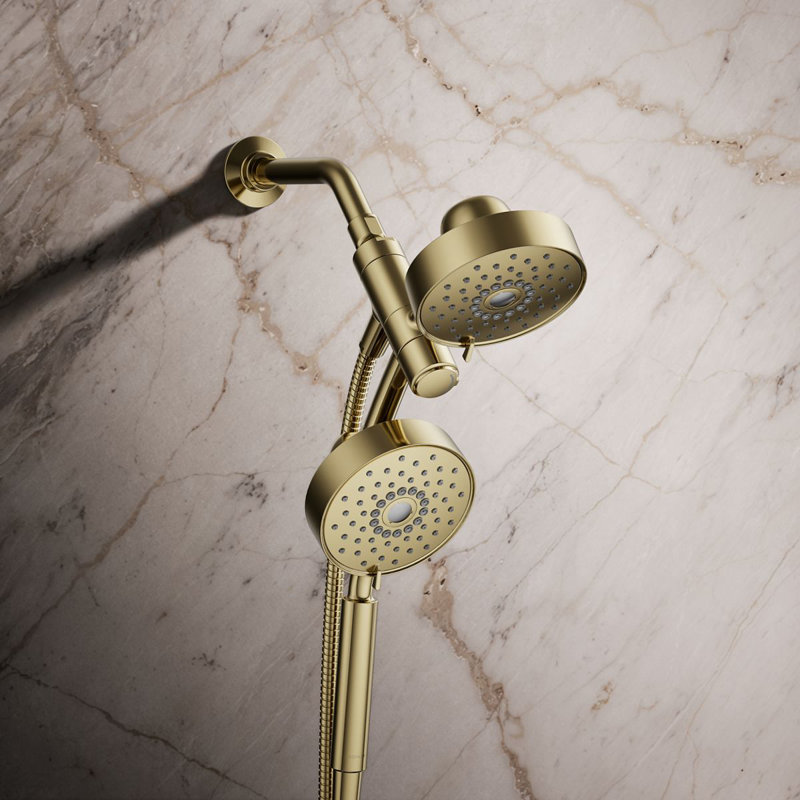 Kohler Purist® 2-In-1 Multifunction Shower Combo Kit, Showerhead and Handshower, Three Spray Settings