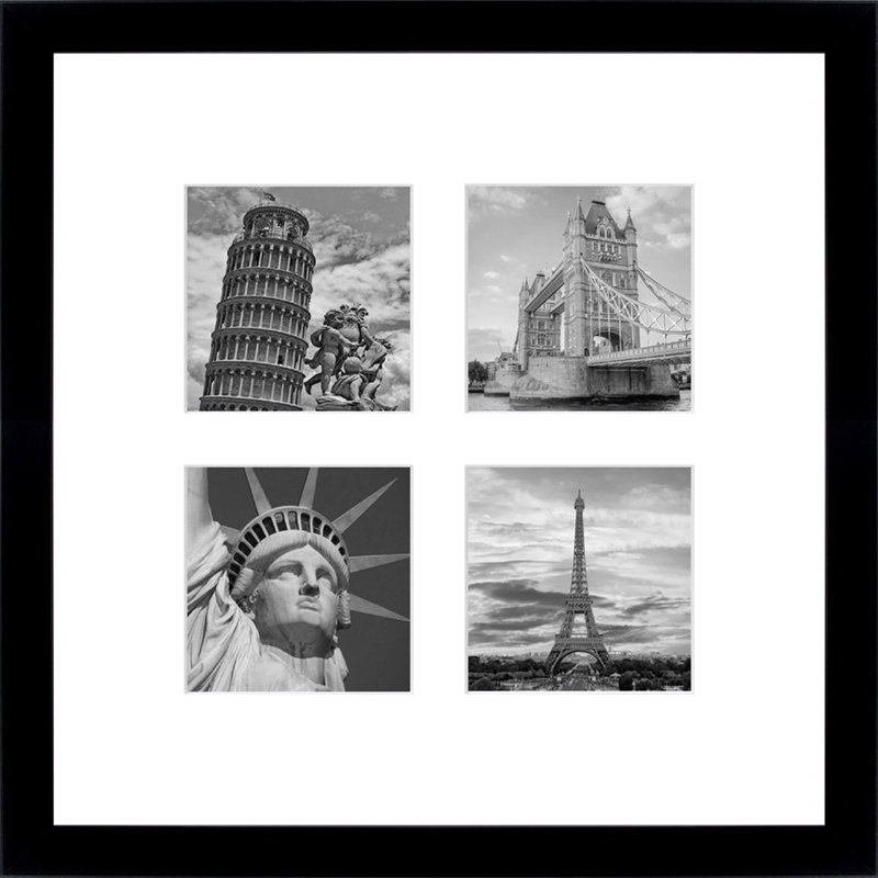 Lambertus Wood Picture Frame with Mat, Black