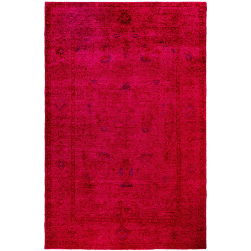 Overdyed One-of-a-Kind 6' 1" X 9' 3" Hand Knotted Area Rug