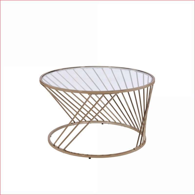 Table basse Magenta avec plateau en verre et finition noire - Design carré moderne Cadre en V robuste