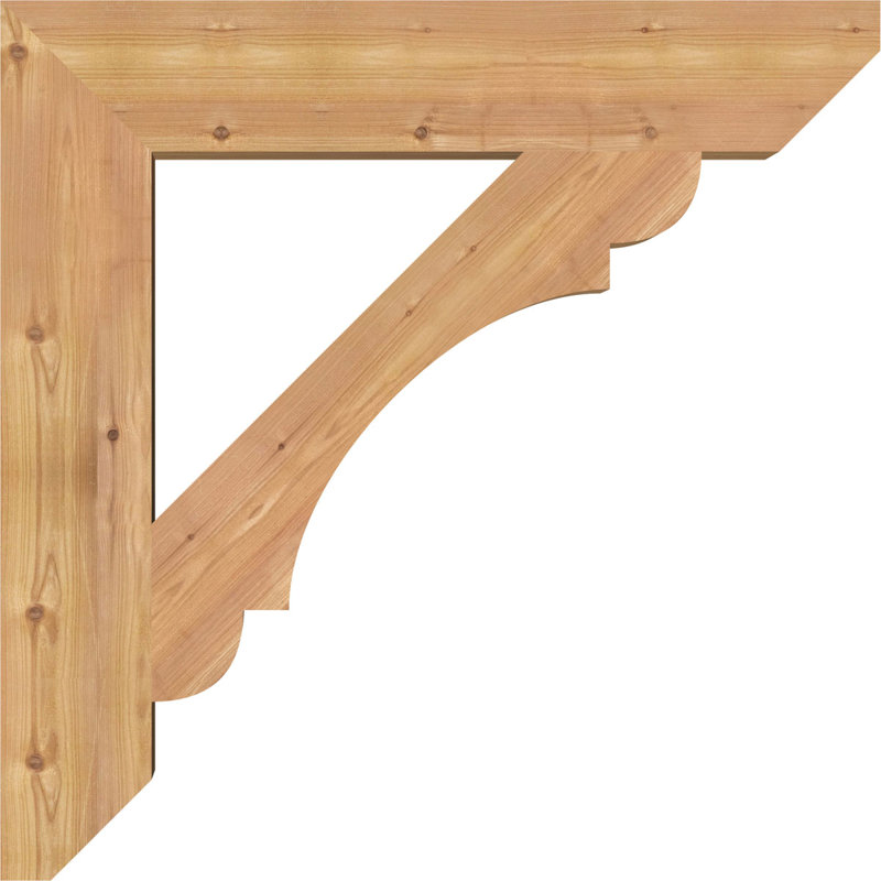 Support en bois / corbeau, Cèdre rouge de l'Ouest (lisse), 32"H x 5.5"W x 32"D