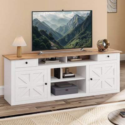Kavita TV Stand with 2 Drawers and Charging Station