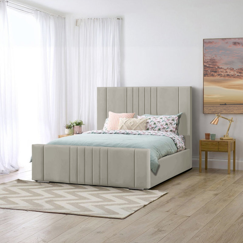 Mohiuddin Upholstered Ottoman Storage Bed, Silver, UK King - DE 150 x 200 cm