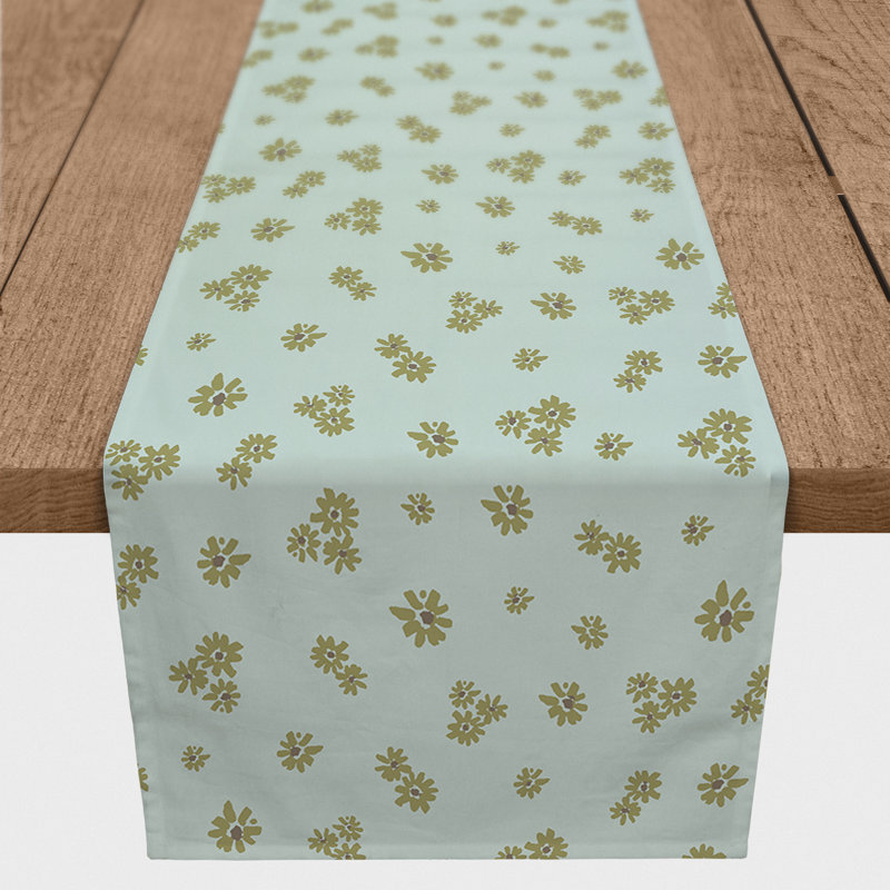 Chemin de table Floral, L 90 po x l 16 po, Vert