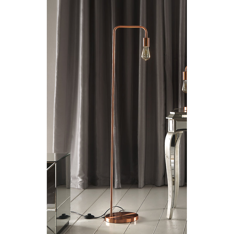Price 146cm Arched Floor Lamp, Brushed Copper