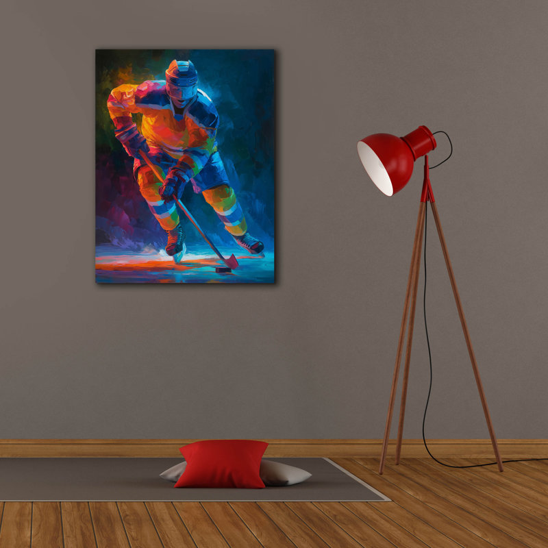 Toile épique Graffiti «Hockey Legend 1» par Ann Klee, 26 po x 34 po, H 34 po x l 26 po