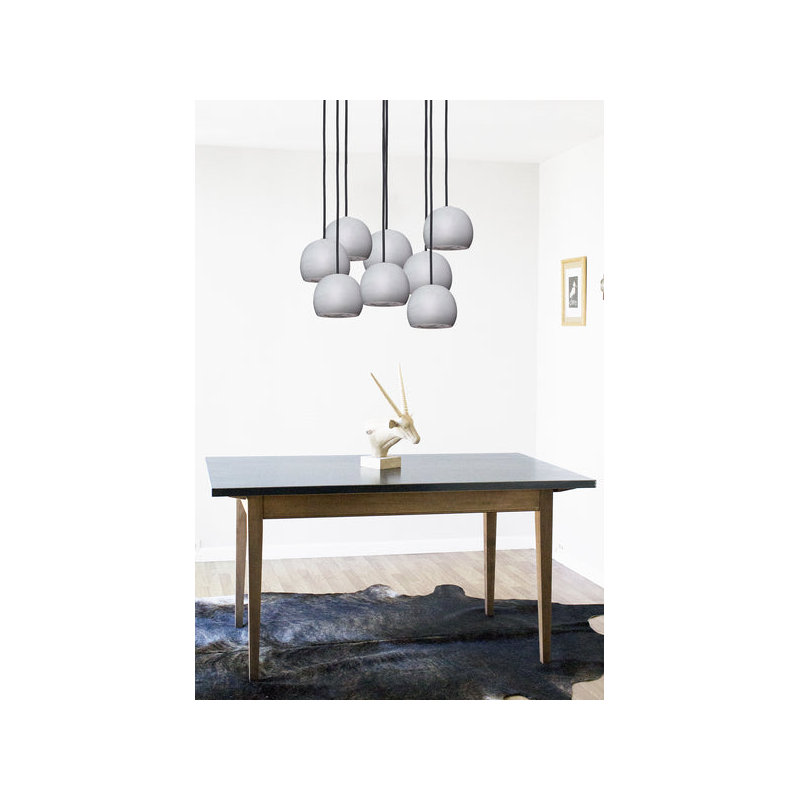 8 - Light Chandelier, 120" H x 24" W x 24" D, Black, Matte Gray/Silver