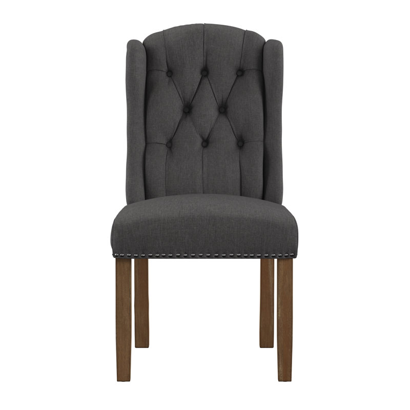 Chaise rembourrée Vasso, Gris foncé