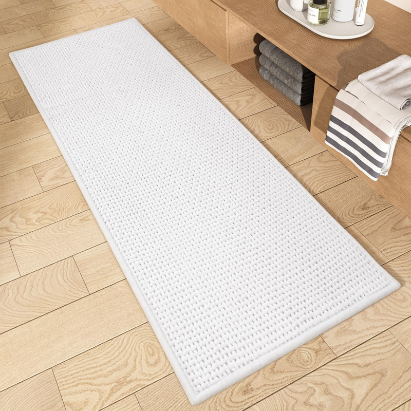 Tapis pour salle de bain Idalee, Blanc, L 16 po x L 24 po