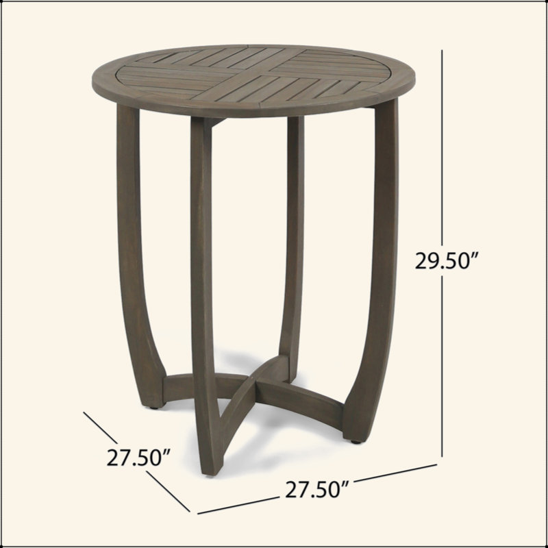 Charmante table circulaire rustique en bois pour le plaisir et la décoration extérieure