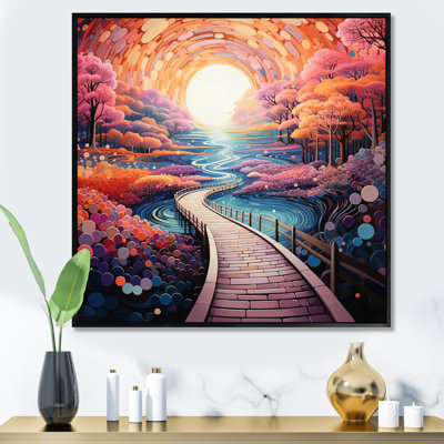 " Orange Bridge Dreamy Passage Pointillism "