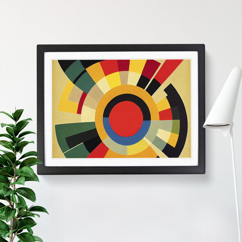 Excellent Modern Abstract - Single Picture Frame Print, Black, 34cm H x 46cm W x 2cm D