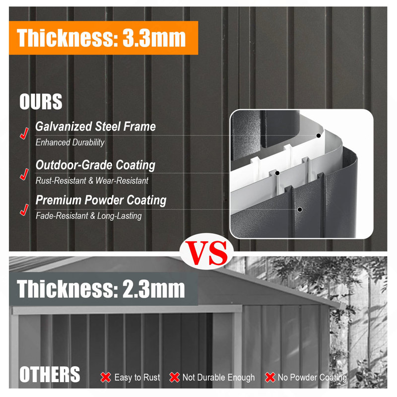 12X20ft Outdoor Metal Garage Shed, Extra Large Metal Carport With Lockable Double Hinged Doors, Heavy Duty Car Shelter For Car, Truck, Motorcycle And Lawn Equipment, Dark Grey
