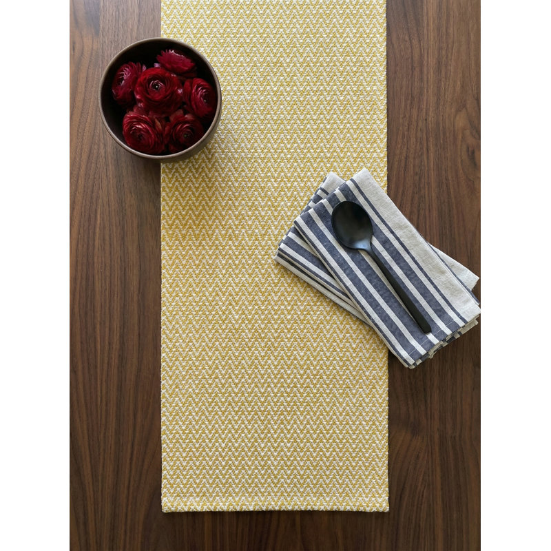 Marisol Herringbone Bay Indoor Outdoor Table Runner 14x72