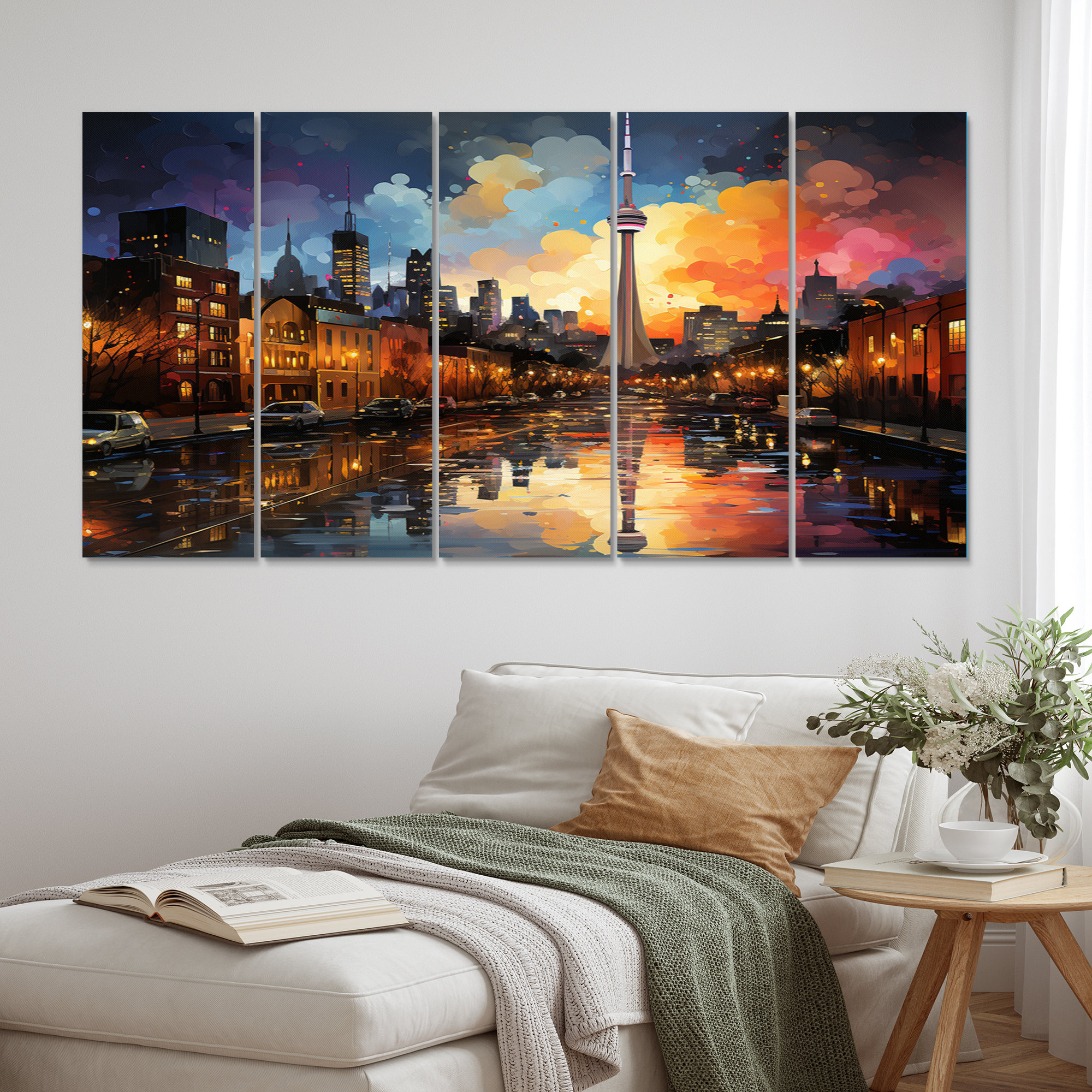 Design Art City Toronto Popart Landscape II - City Toronto Metal Wall ...