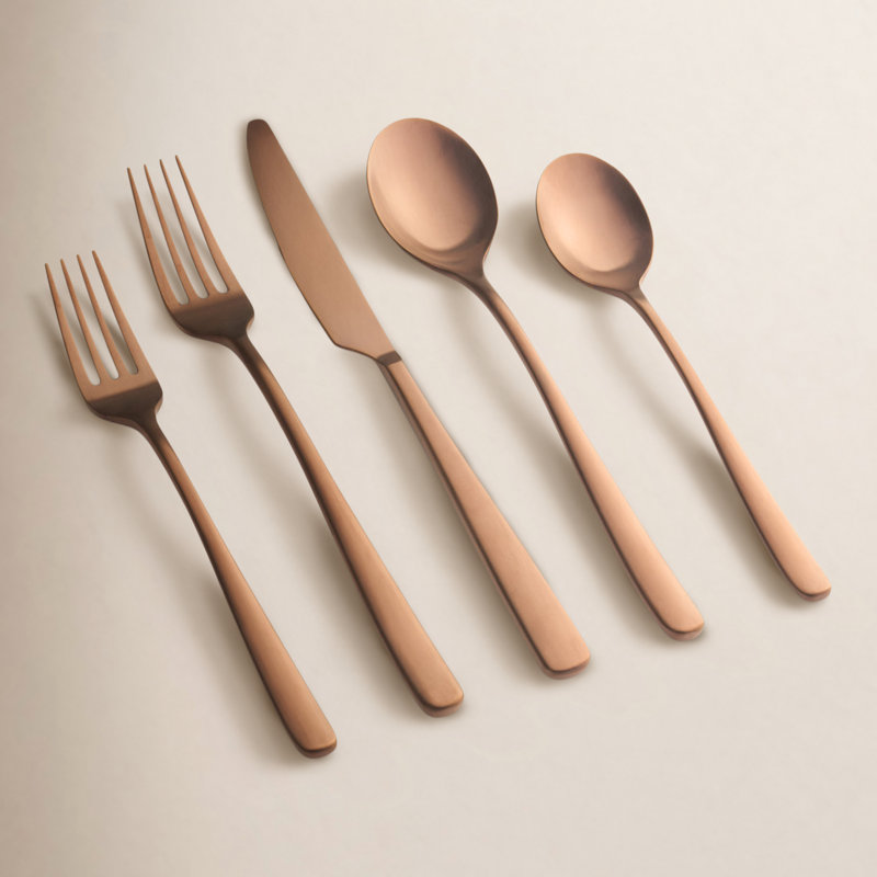 20-Piece Flatware Set, Service For 4, Copper