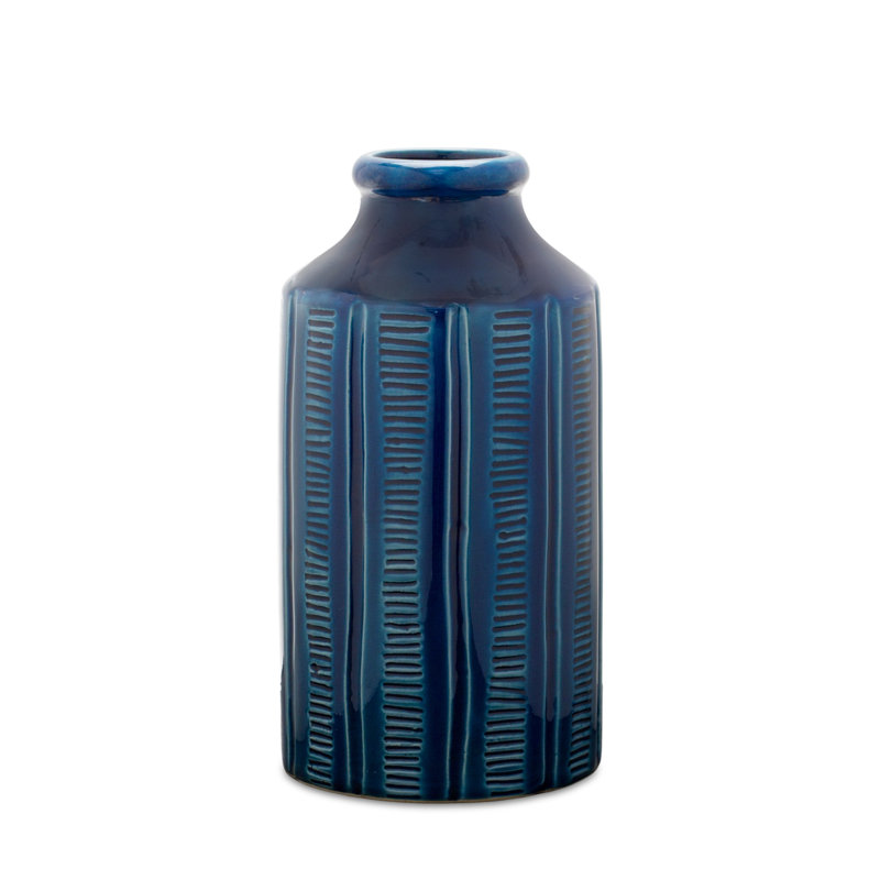 Ribbed Round Terracotta Table Vase