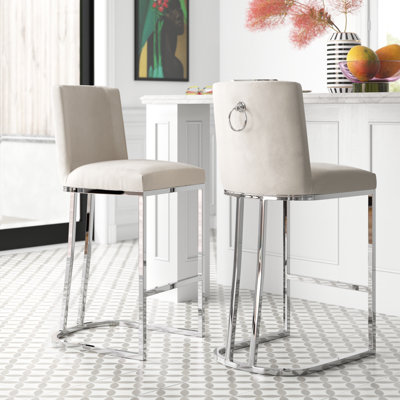 Aurrin Velvet Upholstered Bar & Counter Stool