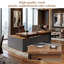 Bureau de direction luxueux et ergonomique avec design en L personnalisable et nombreuses solutions de rangement-2059420600-2059420597