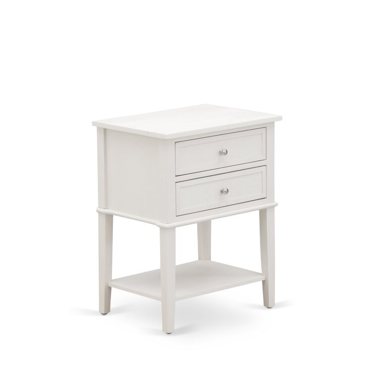 Genao Solid Wood 2-Drawer End Table