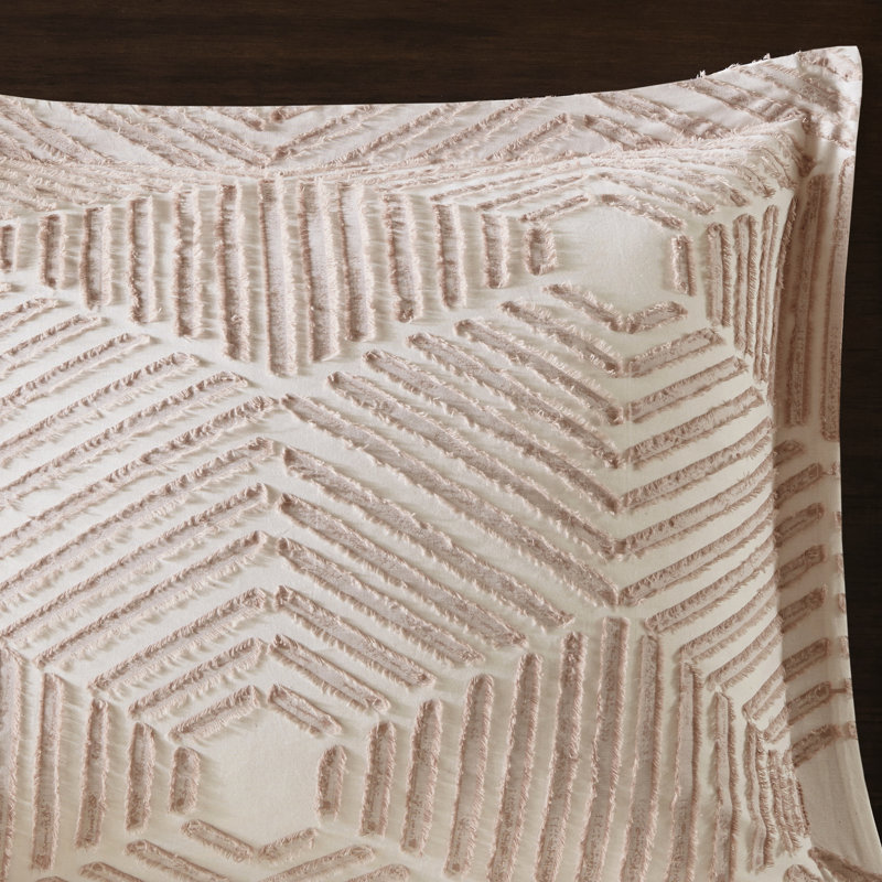 Blush King/ King Comforter - Breathable Fabric, Quality Assurance Cotton Bedding Ensemble Geometric Print, Luxury Touch