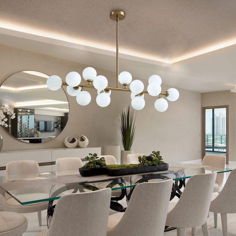 Mandre 16 - Light Modern Linear Chandelier for Dining Room