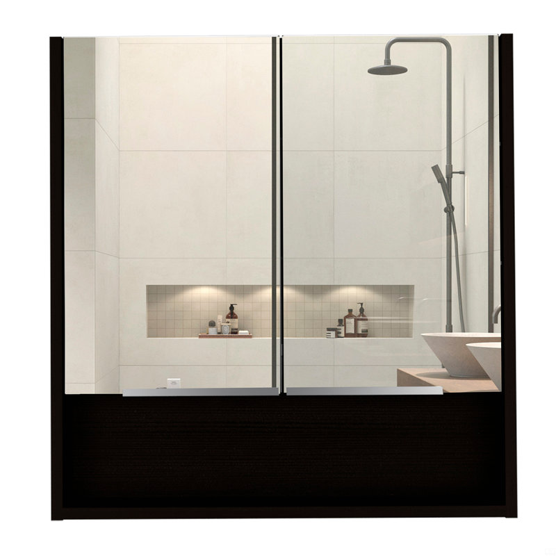 Rectangle Medicine Cabinet With Mirror, Black