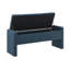 Banc de rangement moderne avec rangement, grand tabouret de repose-pieds rembourré, banc de meuble-lavabo pour fenêtre confortable pour salon, chambre à coucher, dortoir, table basse, lin bleu marine