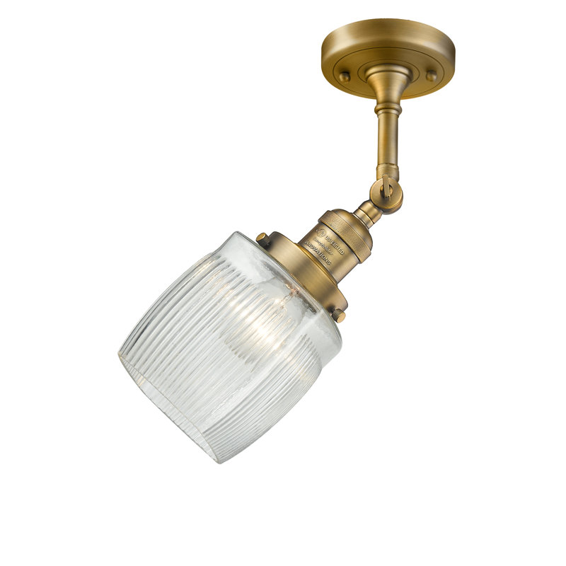 Plafonnier semi-encastré 1 lumière 5,5 po Mireya, Ampoule non incluse, Laiton brossé