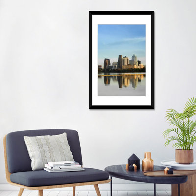 «Reflection of batiments dans l'eau, Town Lake, Austin, Texas, États-Unis # 2, reproduction de photo sur toile