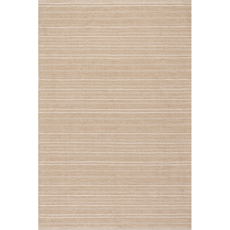 Skipper Stripe Khaki Handwoven Indoor/Outdoor Rug, Rectangle 5' x 7'